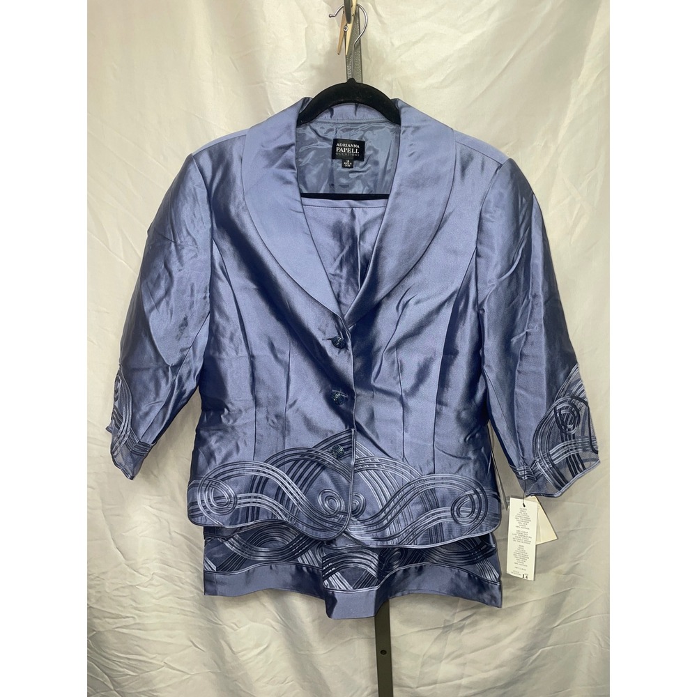 Adrianna Papell Lavender Blue Embroidered Skirt Set